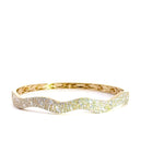 Brazalete de oro amarillo de 14 quilates con diamantes cultivados en laboratorio
