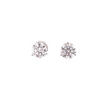 14K White Gold Round Brilliant Cut Lab Grown Diamond Stud Earrings 5.00cttw