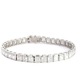 Pulsera de tenis de oro blanco de 14 quilates con diamantes cultivados en laboratorio de talla radiante