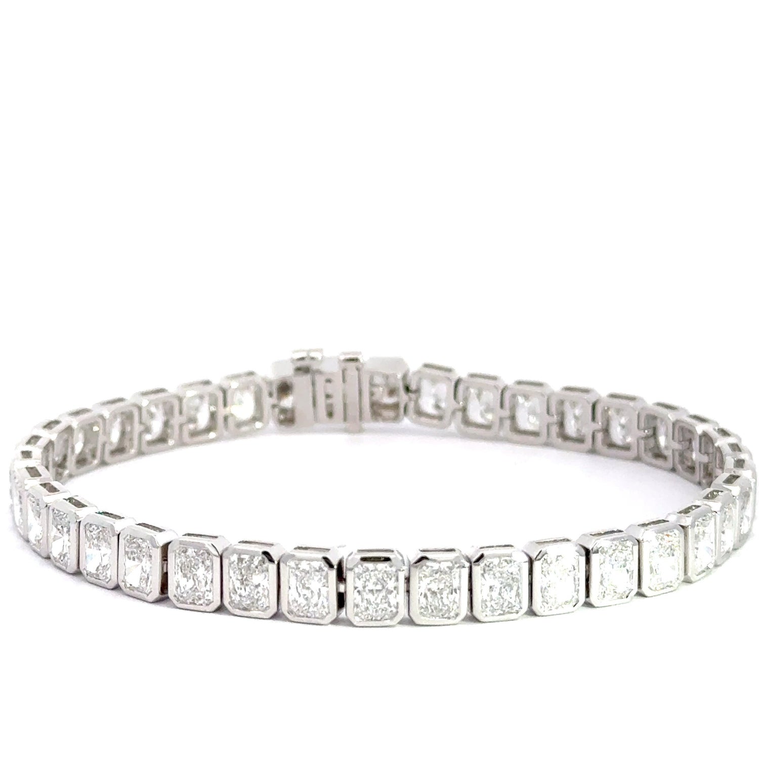 14K White Gold 11.15 cttw Radiant Cut Lab Grown Diamond Tennis Bracelet