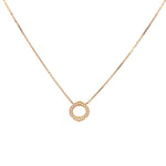 Colgante circular de diamantes de fantasía en oro amarillo de 18 quilates