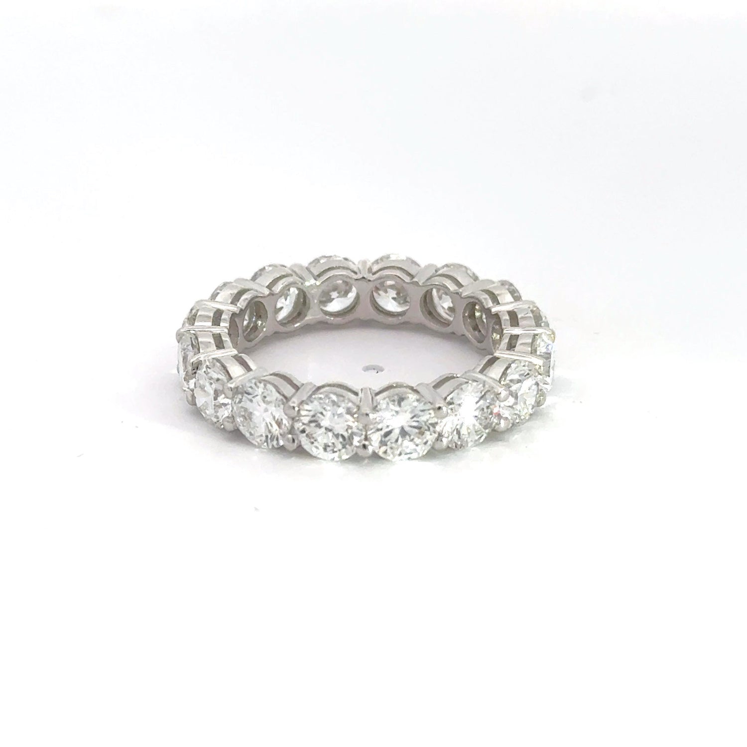 18K White Gold 6.82 cttw Round Brilliant Cut Lab Grown Diamond Eternity Band