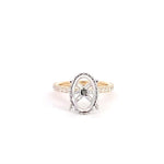 14K White Gold Halo Round Brilliant Cut Diamond Semi Mounting 0.73 Cttw