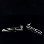 14K White Gold Diamond Clip Drop Earrings 0.32Cttw