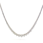 14K White Gold 29.00 cttw Round Brilliant Cut Lab Grown Diamond Graduated Riviera Tennis Necklace