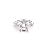 14K White Gold Round Brilliant Cut Diamond Semi Mounting 0.56 Cttw