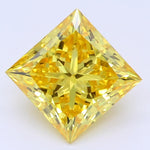 1.66 CT Fancy Vivid Yellow Princess Cut Lab Grown Diamond – VVS2 Clarity