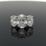 Platinum Trinity 7.81 cttw Oval Lab Grown Diamond Engagement Ring