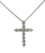 14K White Gold 1.25 cttw Round Brilliant Cut Lab Grown Diamond Cross Pendant