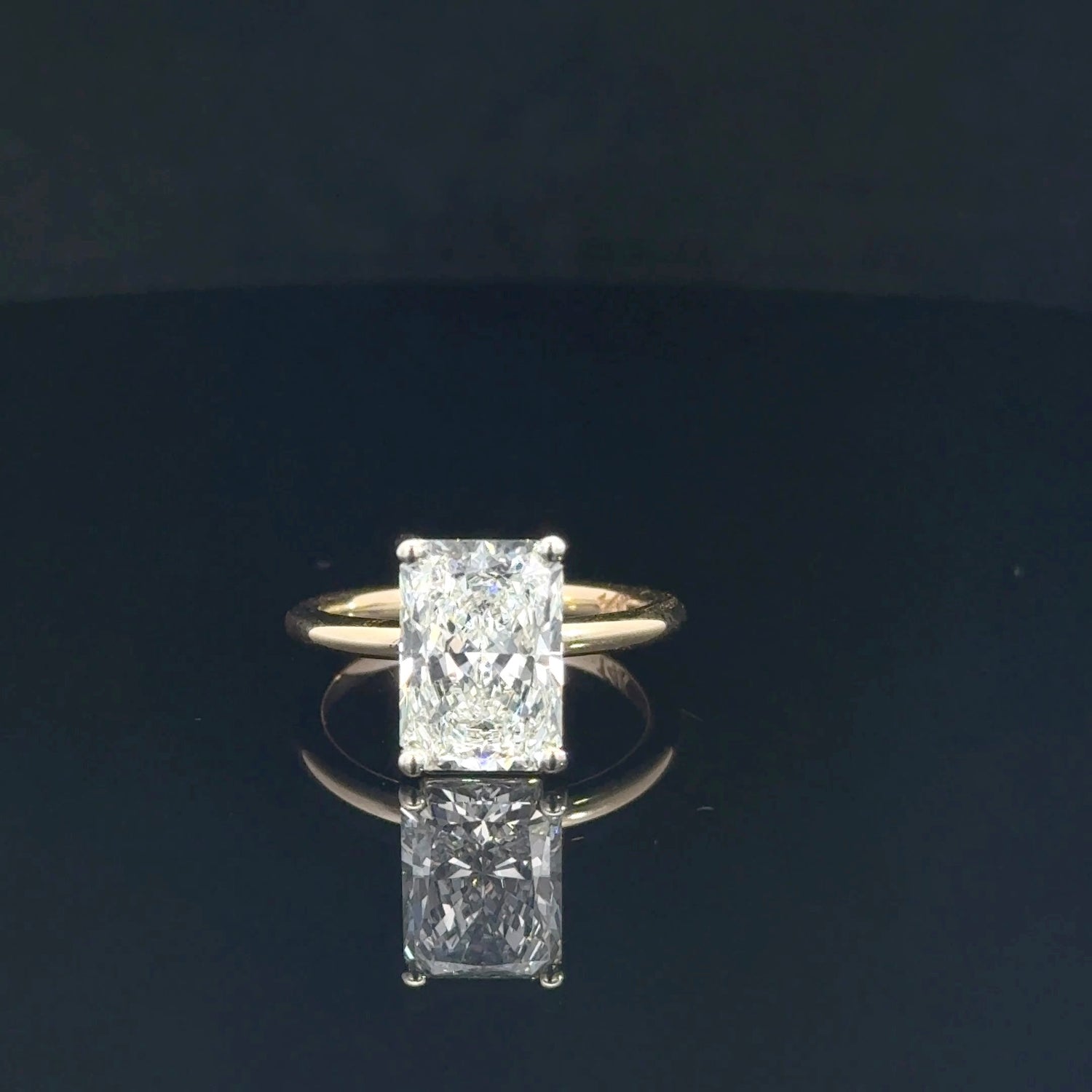14K Yellow Gold 3.09 cttw Radiant Cut Lab Grown Diamond Solitaire Engagement Ring