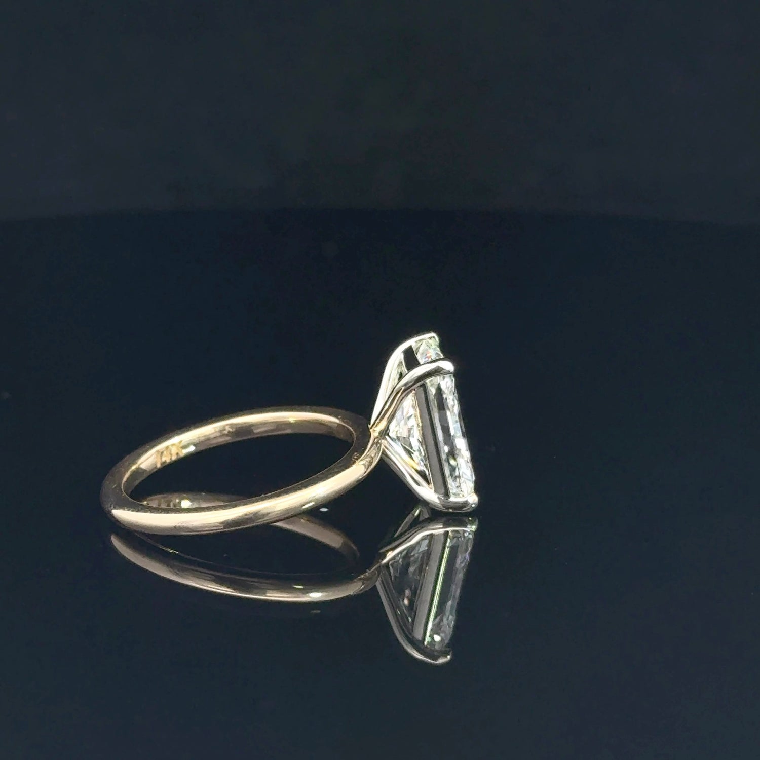 14K Yellow Gold 3.09 cttw Radiant Cut Lab Grown Diamond Solitaire Engagement Ring