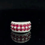14K White Gold Ruby and Lab Grown Diamond Fashion Ring 4.00cttw Ruby 3.50ct F VS1