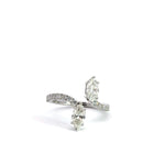 14K White Gold 1.51 cttw Marquise And Round Fancy Lab Grown Diamond Open Ring