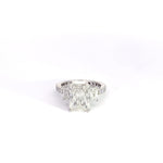 14K White Gold 3 Stone 6.89 cttw Lab Grown Diamond Vintage Engagement Ring