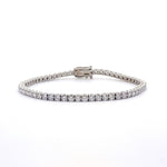 Pulsera de tenis de oro blanco de 14 quilates con diamantes cultivados en laboratorio de talla brillante redonda
