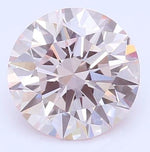 Diamante cultivado en laboratorio de color rosa claro elegante de talla brillante redonda de 0,53 quilates, claridad VS1