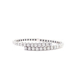 14K White Gold 5.63 cttw Lab Grown Diamond Open Wrap Bangle Bracelet