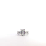 18K White Gold 9.41 cttw Emerald Cut Lab Grown Diamond Ring