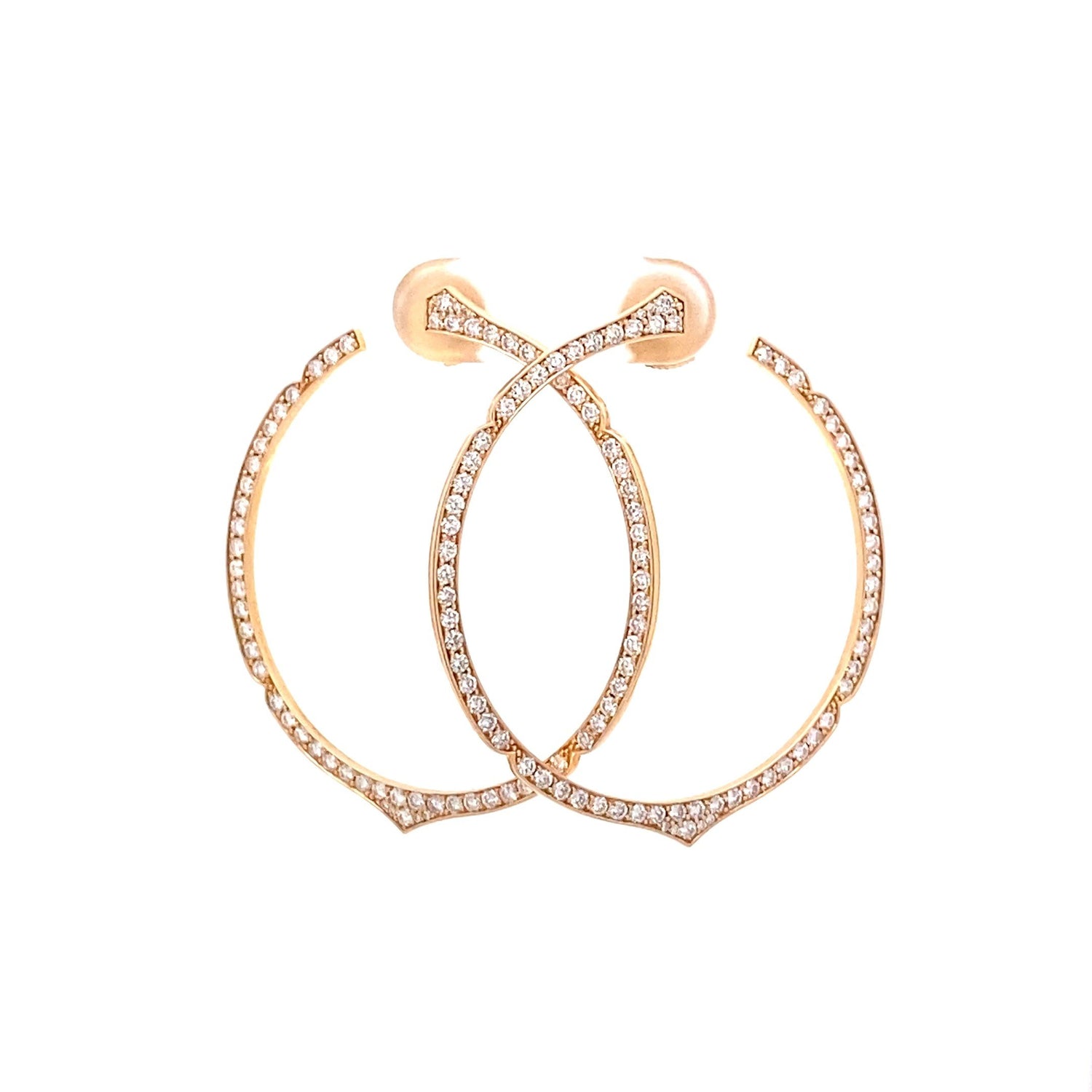 Pendientes circulares de diamantes de oro amarillo de 18 quilates
