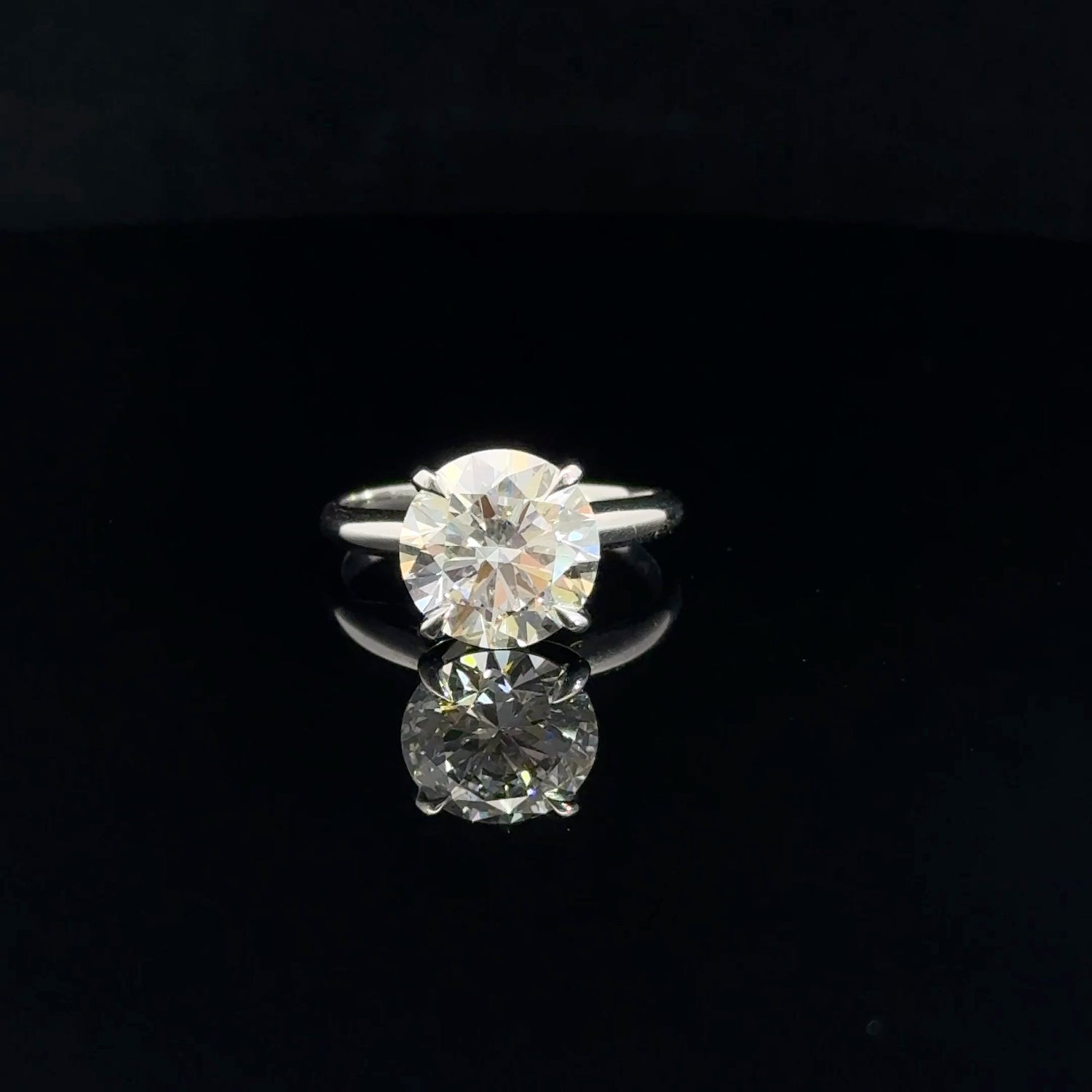 14K White Gold Round Brilliant Cut Lab Grown Diamond Solitaire Engagement Ring 3.52ct