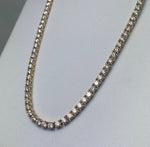 14K Yellow Gold 15.52 cttw Round Brilliant Cut Lab Grown Diamond Tennis Necklace