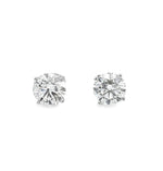 14K White Gold Round Brilliant Cut Lab Grown Diamond Stud Earrings 1.05CTTW