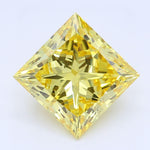 1.65 CT Fancy Vivid Yellow Princess Cut Lab Grown Diamond – SI1 Clarity