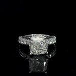 14K White Gold Cushion Cut Lab Grown Diamond Engagement Ring 6.01cttw