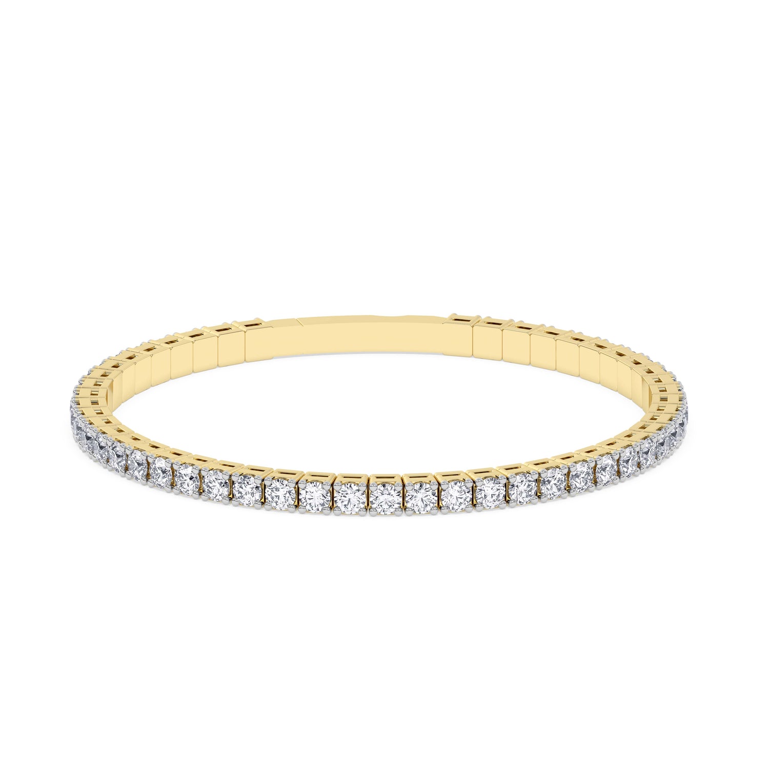 14K yellow Gold Tennis Bangle 5.00 CTW