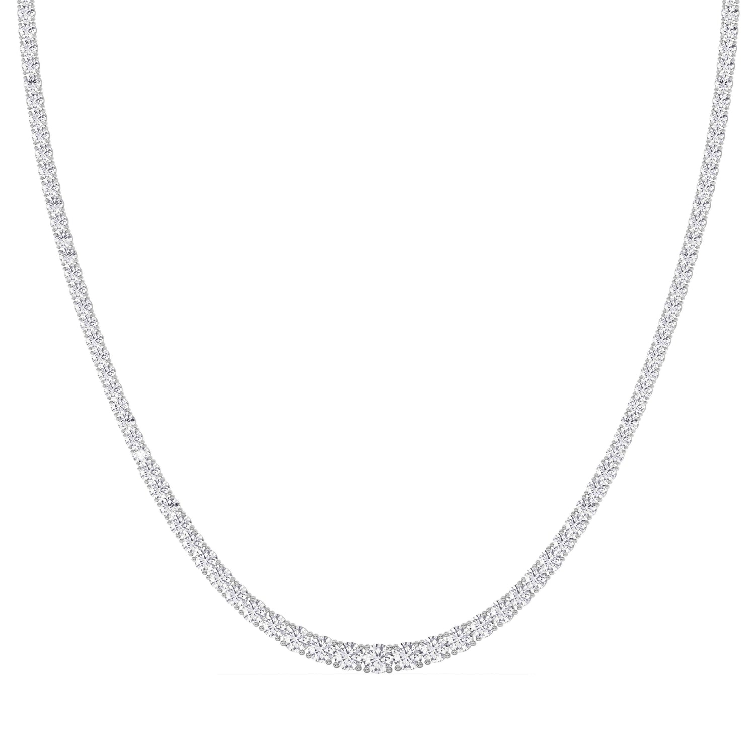 14K white Gold Tennis Necklace 15.00 CTW