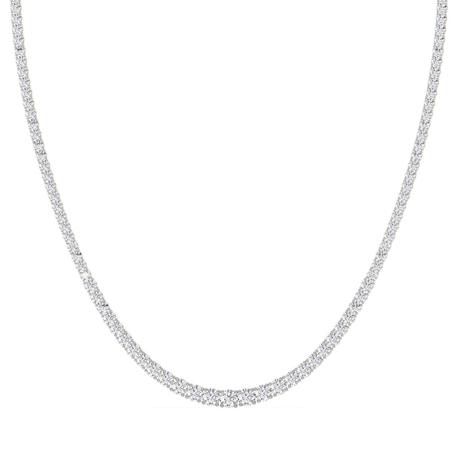 14K yellow Gold Tennis Necklace 15.00 CTW
