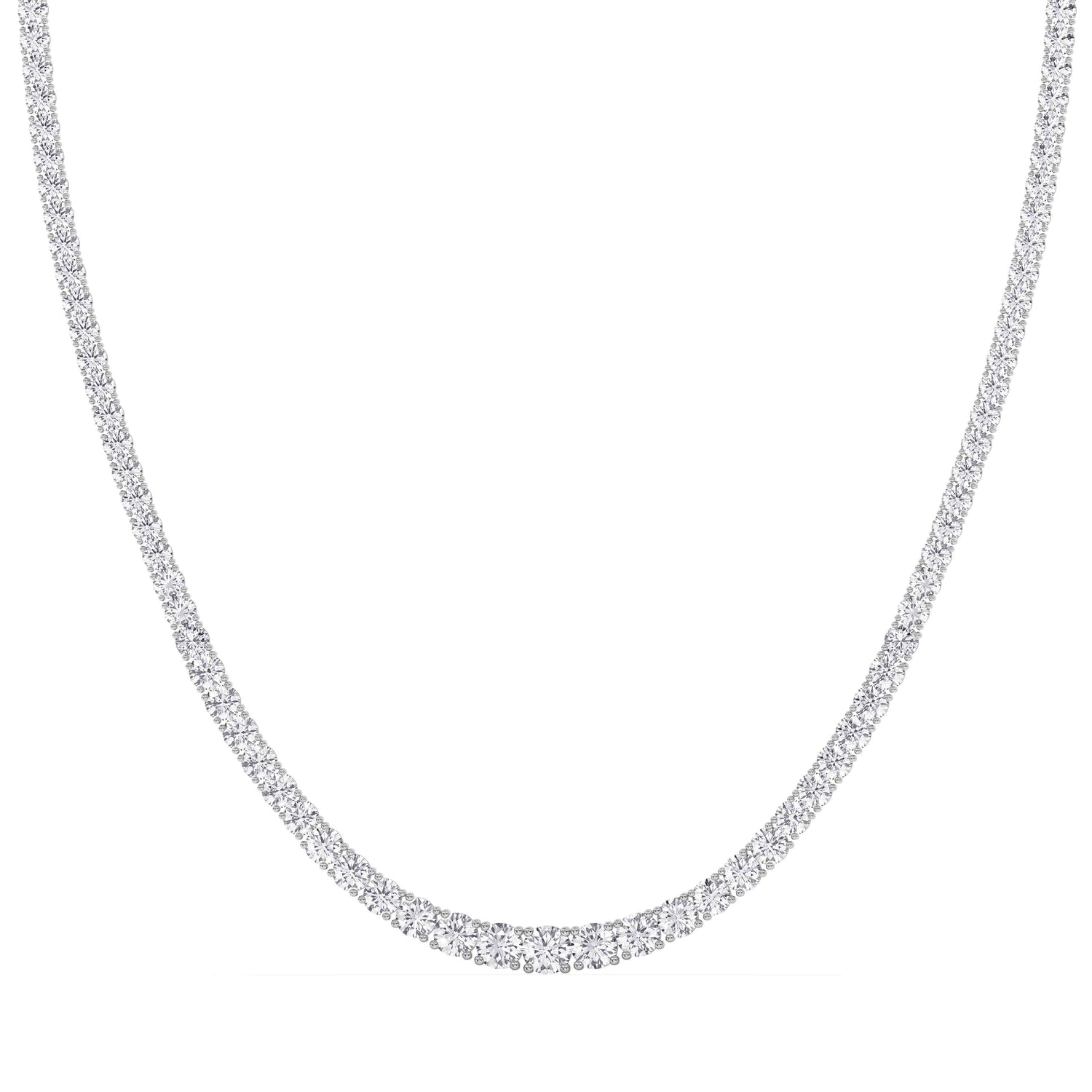 14K white Gold Tennis Necklace 20.00 CTW