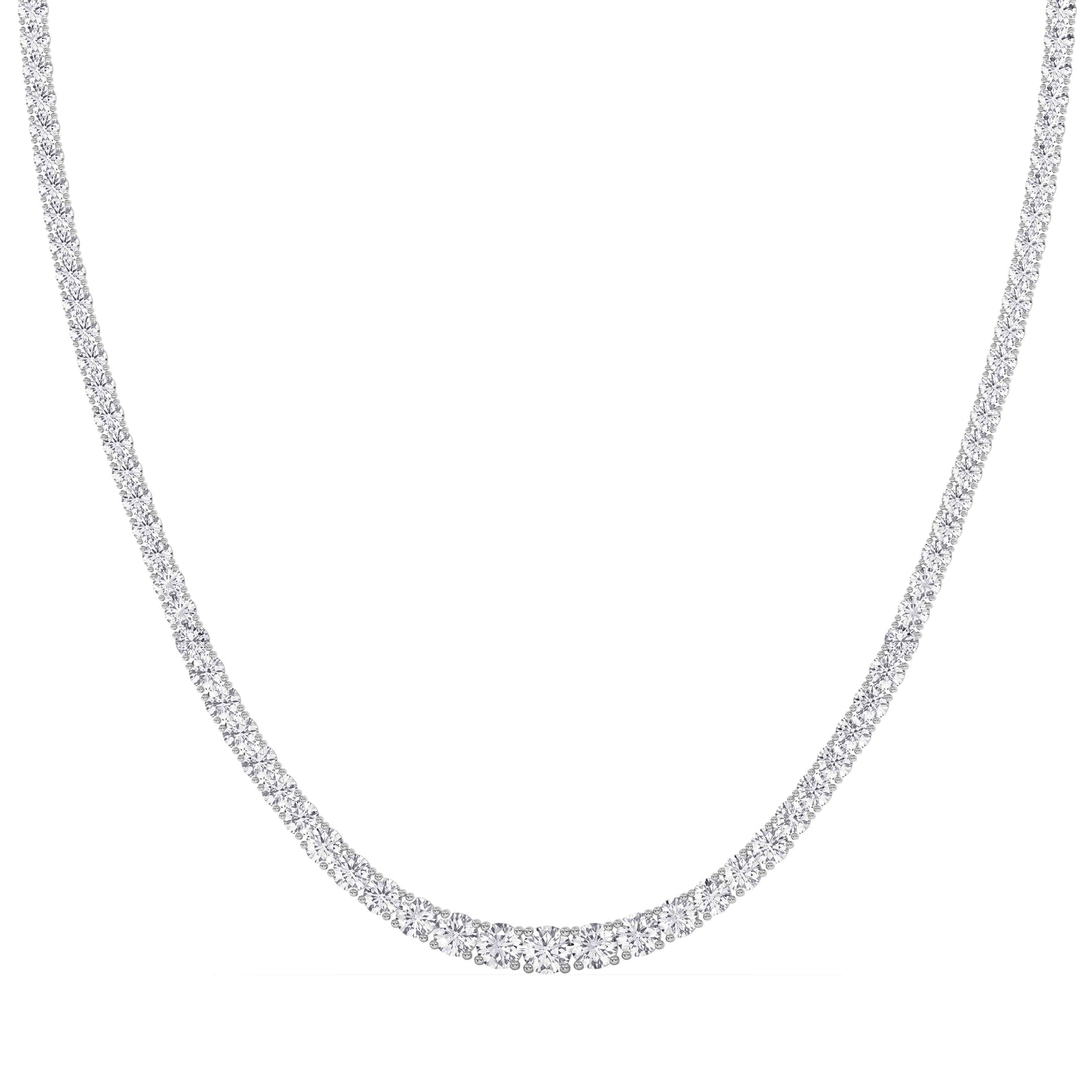 14K white Gold Tennis Necklace 20.00 CTW