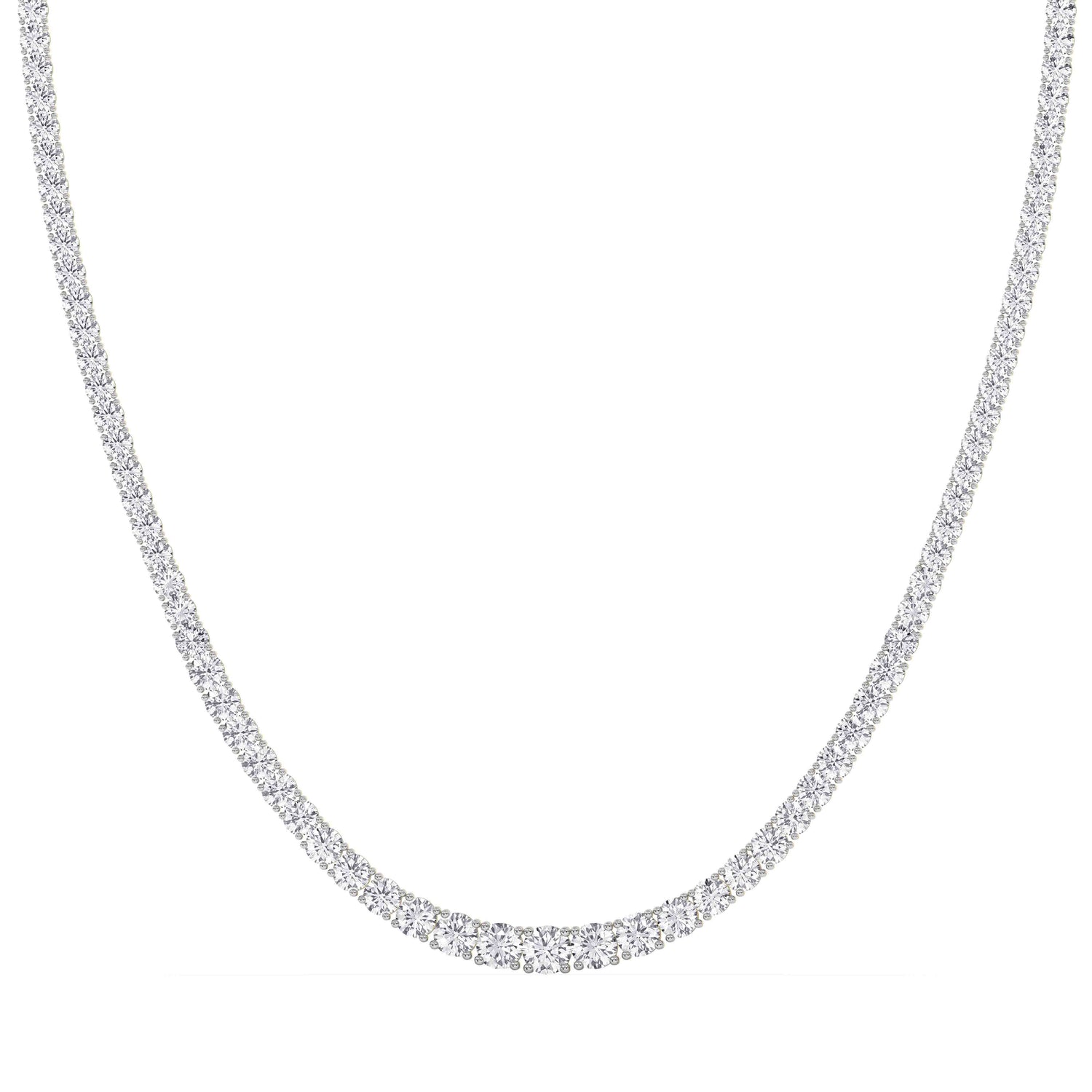 14K yellow Gold Tennis Necklace 20.00 CTW