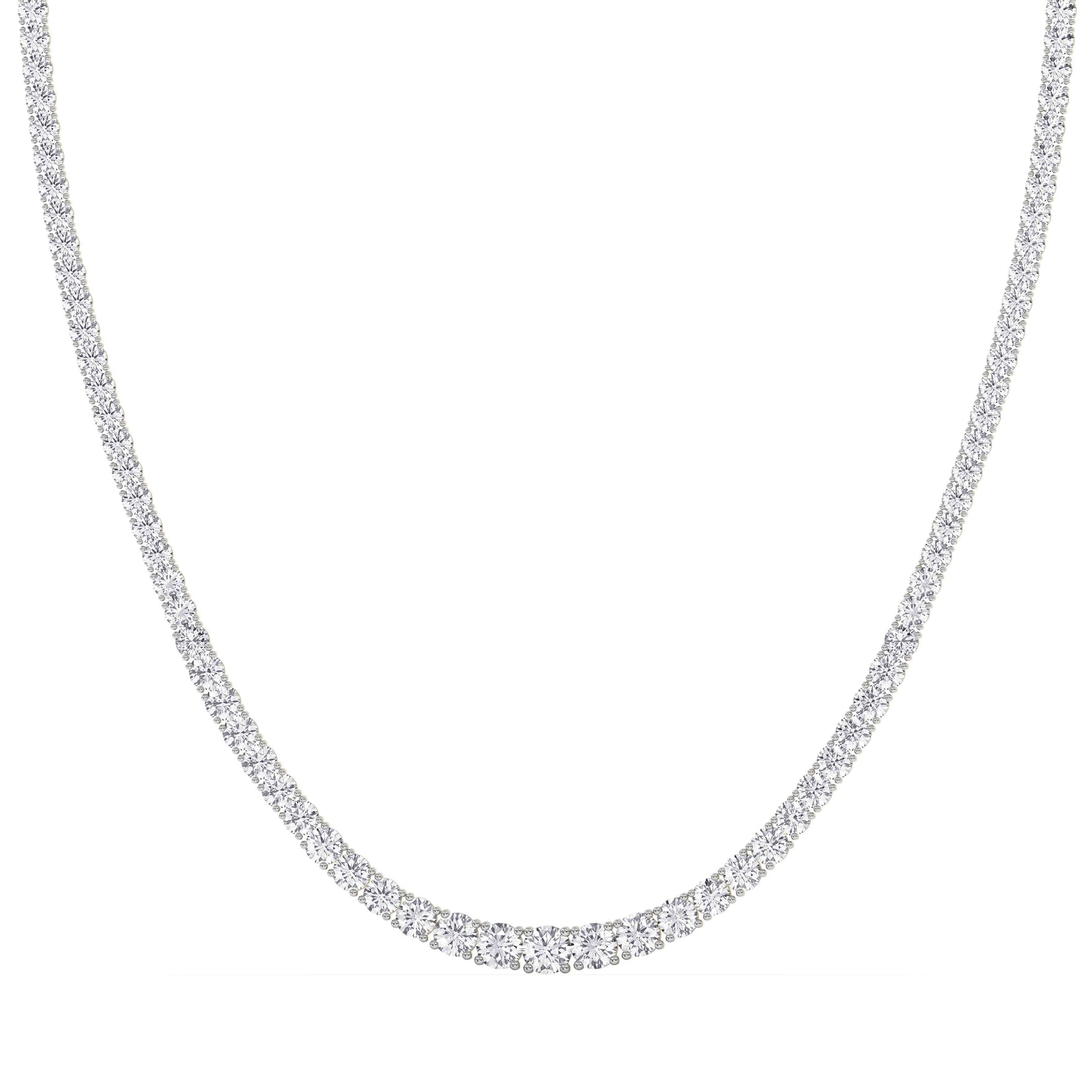 14K yellow Gold Tennis Necklace 20.00 CTW