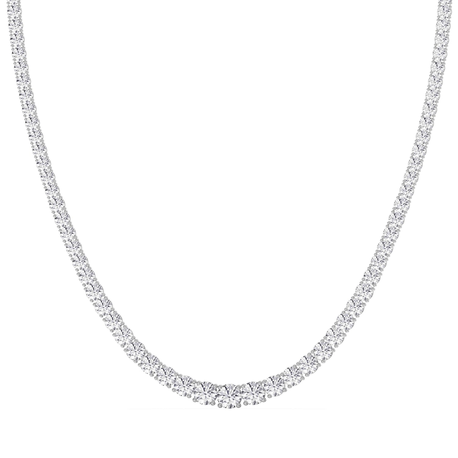 14K white Gold Tennis Necklace 25.00 CTW