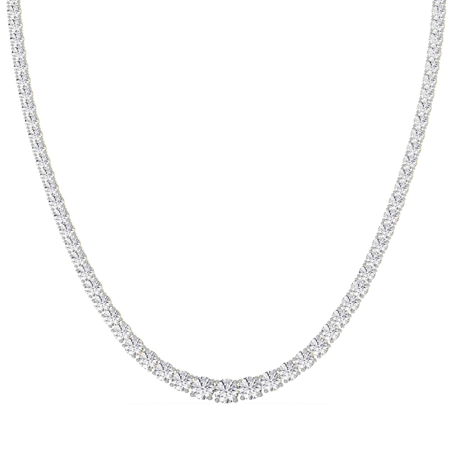 14K yellow Gold Tennis Necklace 25.00 CTW