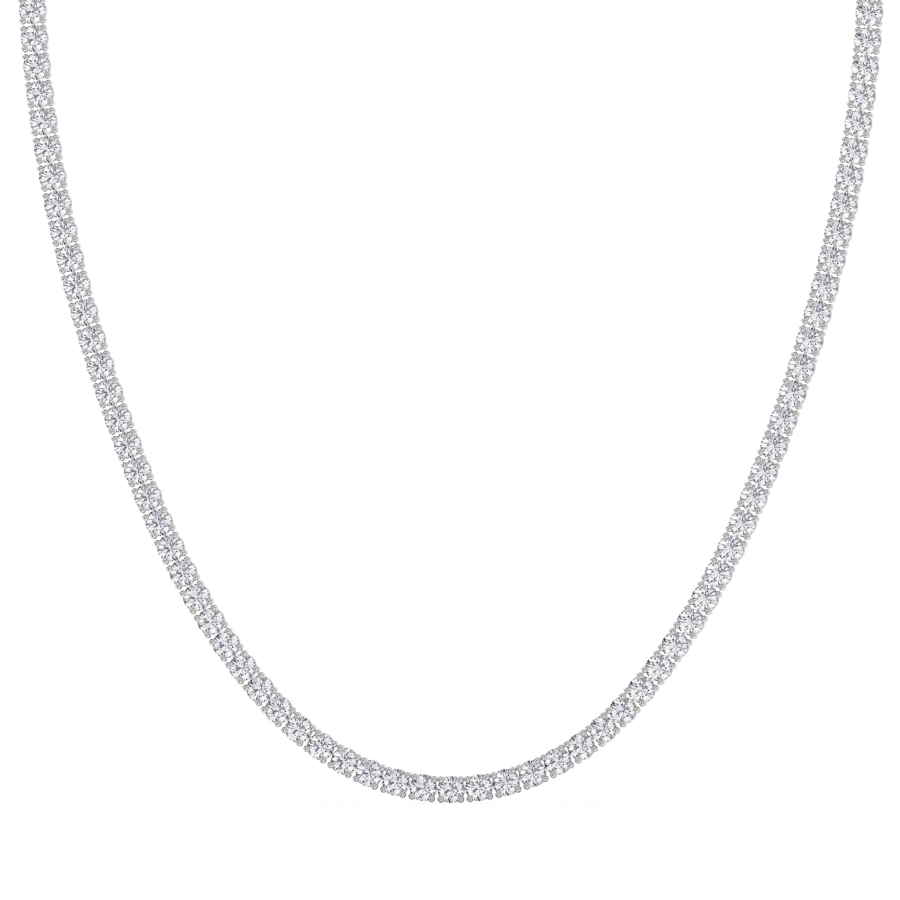 14K white Gold Tennis Necklace 20.00 CTW