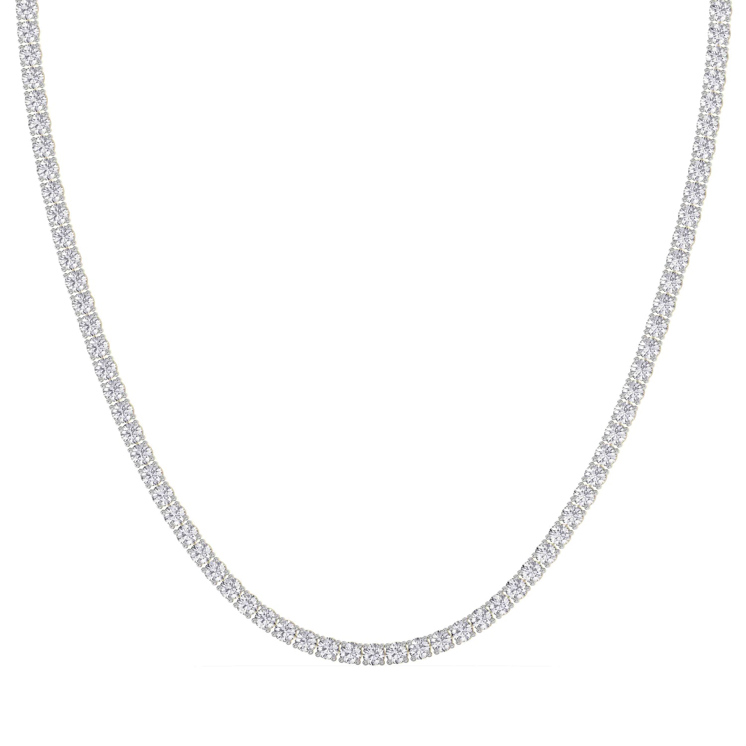 14K yellow Gold Tennis Necklace 20.00 CTW