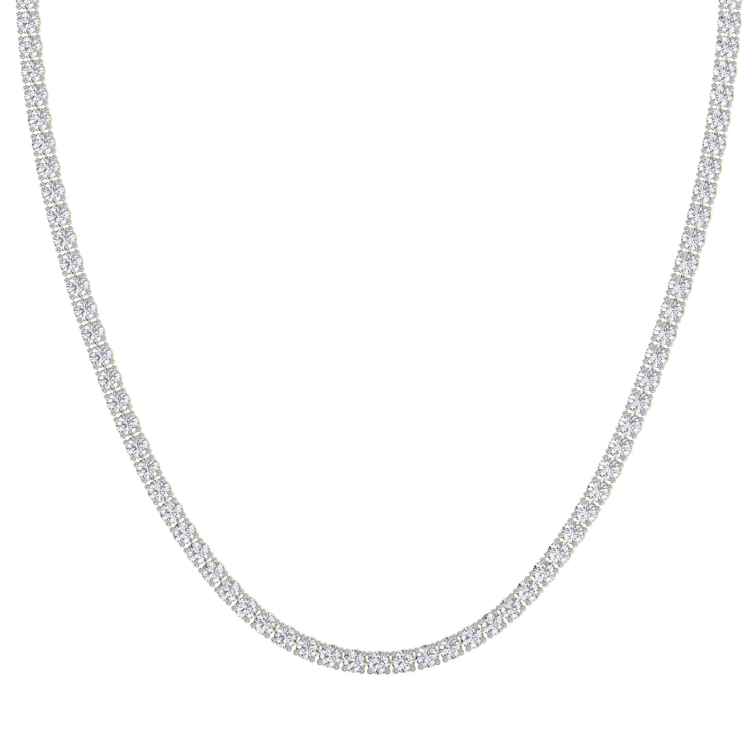 14K yellow Gold Tennis Necklace 25.00 CTW