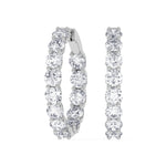 14K white Gold Hoops Earring 10.00 CTW
