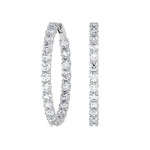 14K white Gold Hoops Earring 3.00 CTW