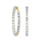 14K yellow Gold Hoops Earring 3.00 CTW