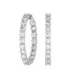 14K white Gold Hoops Earring 5.00 CTW