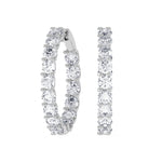 14K white Gold Hoops Earring 7.00 CTW