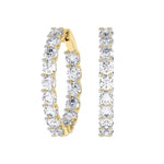 14K yellow Gold Hoops Earring 7.00 CTW