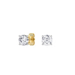 14K yellow Gold Solitaire Earring 1.50 CTW