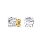 14K yellow Gold Solitaire Earring 5.00 CTW