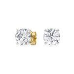 14K yellow Gold Solitaire Earring 6.00 CTW