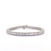 14K White Gold 12.48 cttw Emerald Cut Lab Grown Diamond Tennis Bracelet